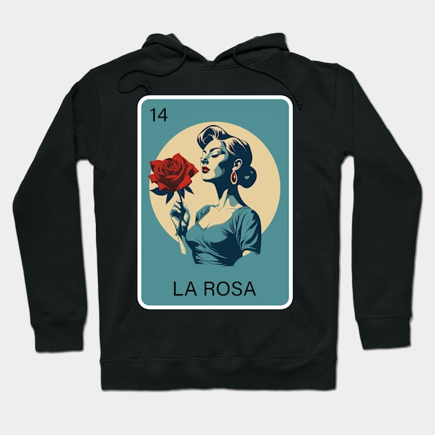 Mexican Lottery La Rosa Rose Game of Mexico Loteria Design Hoodie by VogueTime